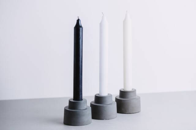 Handmade Concrete Candlestick Holder Modern Table Decor - image 1