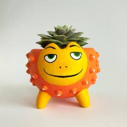 Hand-Painted Cat Planter Whimsical Succulent Pot, Lover Gift - thumbnail 4