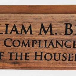 Personalized Wooden Desk Name Plates 10 Inch Solid Walnut Wood, Custom Engraved With The Text Of Your Choice Wooden Sign - thumbnail 2