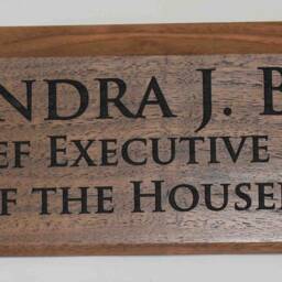 Personalized Wooden Desk Name Plates 10 Inch Solid Walnut Wood, Custom Engraved With The Text Of Your Choice Wooden Sign - thumbnail 3