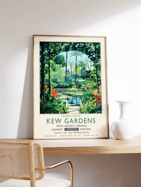 Kew Gardens Print, London Botanical William Morris Poster, Vintage Wall Art, Floral A1/A2/A3/A4 - image 1