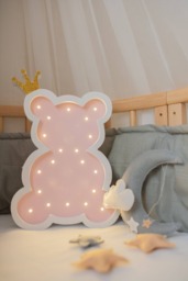 Night Light Lamp - Teddy Bear Bear Gift For Baby Kids Lamp With Crown - thumbnail 1