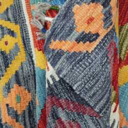 Tribal Kilim Rug, Handmade Artisan Afghan Turkish Scandinavian Navajo Bohemian Flatweave Wool Rug 109x78 cm - thumbnail 4