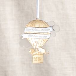 Metallic Mirror Hot Air Balloon First Christmas Decoration - thumbnail 1