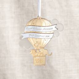 Metallic Mirror Hot Air Balloon First Christmas Decoration - thumbnail 2