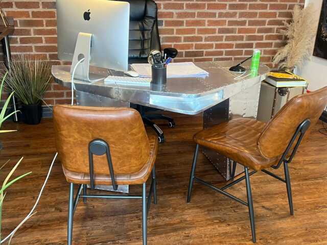 Aviator Desk Aluminum Office With Airplane Inspired Design - image 1