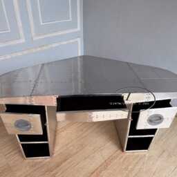 Aviator Desk Aluminum Office With Airplane Inspired Design - thumbnail 4