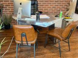 Aviator Desk Aluminum Office With Airplane Inspired Design - thumbnail 1