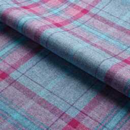 Blue & Pink Check Shetland Wool Cushion- Feather Filled Tartan Pillow - Made in England - thumbnail 2