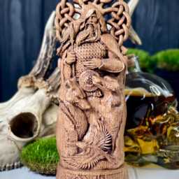 Odin Statue With Yggdrasil, Wolves Geri & Freki, Ravens Hugin Munin - Norse in Wotan Idols Scandinavian Gods Figurine - thumbnail 4