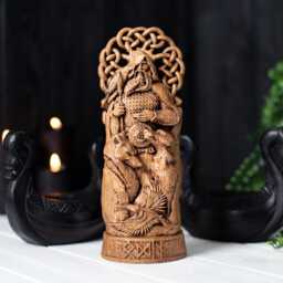 Odin Statue With Yggdrasil, Wolves Geri & Freki, Ravens Hugin Munin - Norse in Wotan Idols Scandinavian Gods Figurine - thumbnail 2