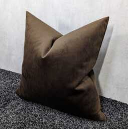 Chocolate Brown Velvet Cushion Cover in Knitted Soft Fabric Cushion Cover