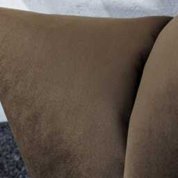 Chocolate Brown Velvet Cushion Cover in Knitted Soft Fabric Cushion Cover - thumbnail 2