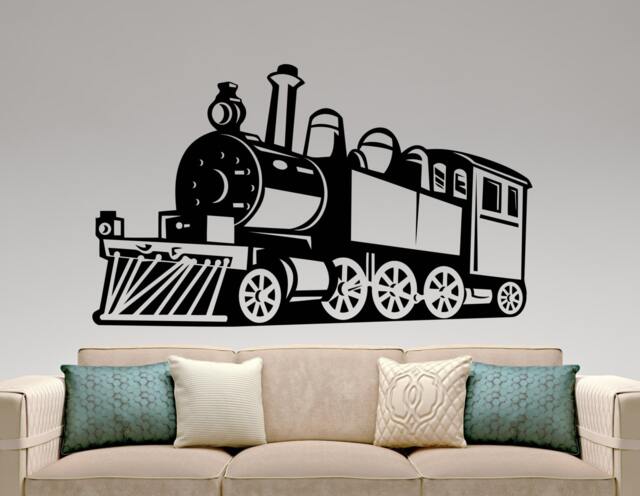 Train Wall Sticker Decals Home Interior Design Living Room Decor Bedroom Art Murals Nursery Waterproof Poster Mural 11Traz - image 1