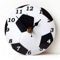 Football Desk Clock - Soccer Small Wall Decoupage Photo Black & White - thumbnail 3