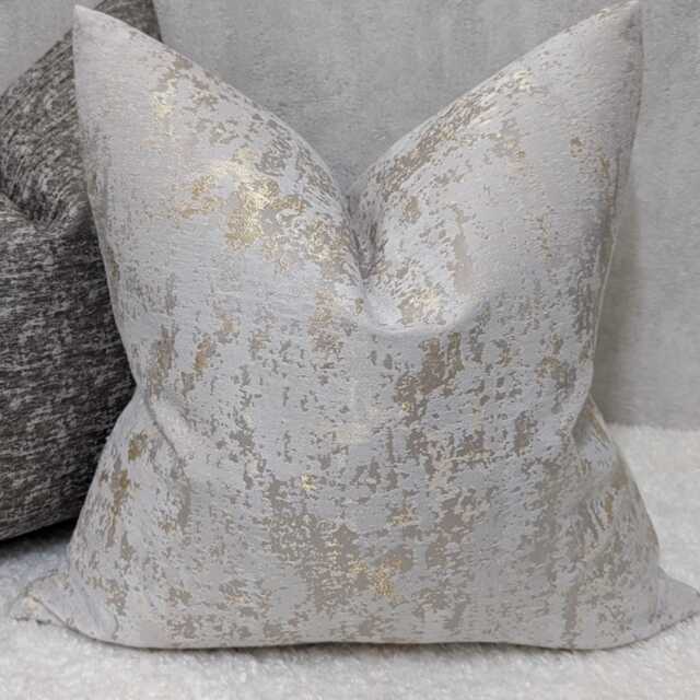 "Ivory Gold Abstract Cushion Cover " - image 1