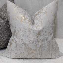 "Ivory Gold Abstract Cushion Cover " - thumbnail 1