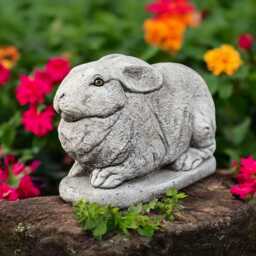 Concrete Hare Statue Sitting Rabbit Figurine Outdoor Garden Sculpture Cement Animal Decoration Stone Lawn Ornament Gift For Bunny Lover - thumbnail 2