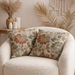 Autumn Wildflower Pillowcase - Boho Farmhouse Botanical Cushion Cover - 18x18