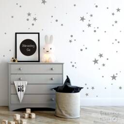 Gold Star & Dots Vinyl Wall Decal Sticker Decor, Gold Stars, Nursery Wall Art, Childs Room Star Decals - thumbnail 1