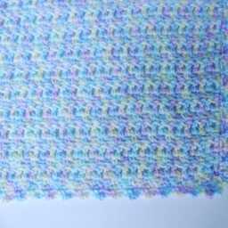 Pastel Crochet Baby Blanket, Handmade Acrylic Blend - 30x32 Inches - thumbnail 3