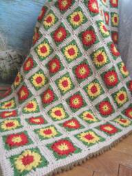 Crochet Granny Squares Afghan Flowers Crochet Blanket