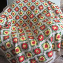 Crochet Granny Squares Afghan Flowers Crochet Blanket - thumbnail 3