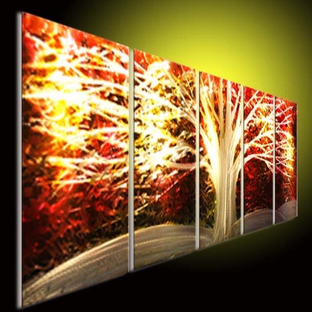 Modern Abstract Metal Tree Sculpture, 3D Wall Art, Indoor Outdoor Decor - image 1