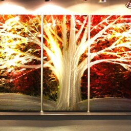 Modern Abstract Metal Tree Sculpture, 3D Wall Art, Indoor Outdoor Decor - thumbnail 2