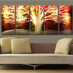 Modern Abstract Metal Tree Sculpture, 3D Wall Art, Indoor Outdoor Decor - thumbnail 3