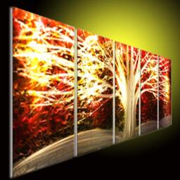 Modern Abstract Metal Tree Sculpture, 3D Wall Art, Indoor Outdoor Decor - thumbnail 1