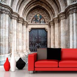 Castle Door Wall Mural Gothic Castle Decal For Living Room Stone Arch Removable Wallpaper Self-Adhesive Large Wallpaper - thumbnail 3