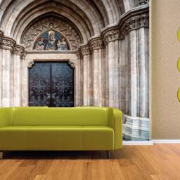 Castle Door Wall Mural Gothic Castle Decal For Living Room Stone Arch Removable Wallpaper Self-Adhesive Large Wallpaper - thumbnail 2