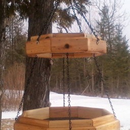 Double Hanging Octagon Platform Bird Or Squirrel Feeder Cedar Wood Tbnup 1Do - thumbnail 3