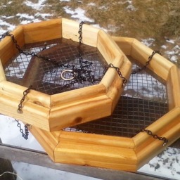 Double Hanging Octagon Platform Bird Or Squirrel Feeder Cedar Wood Tbnup 1Do - thumbnail 2