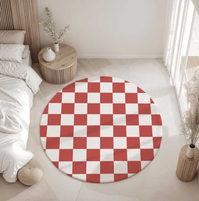 Checkered Red & White, Rug, Carpet, Kids Decor, Children's Room Decor, Kids Decor - image 1