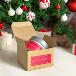 Handmade Christmas Soy Candle Tin, Spicy Nutmeg Clove Scent - thumbnail 3