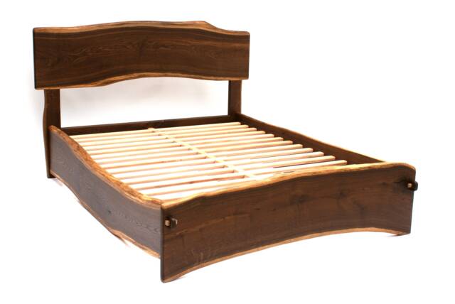 Live Edge Bed Natural, Slabfoot, King, Queen, Any Size, Bett, Cama, Fumed Oak - image 1