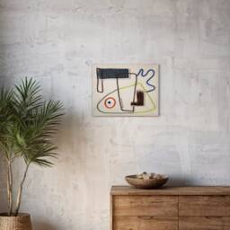 Modern Fiber Fish Wall Art/Abstract Hanging 16x20 Inc Textured Yarn Tapestry - thumbnail 3