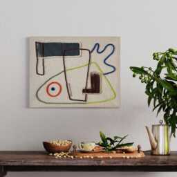 Modern Fiber Fish Wall Art/Abstract Hanging 16x20 Inc Textured Yarn Tapestry - thumbnail 2