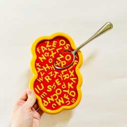 Alphabet Soup Wall Hanging/ Dopamine Decor/ Maximalist Fake Food/ Food Pop Art/ Sculpture/ Funky Unique Gift - thumbnail 4