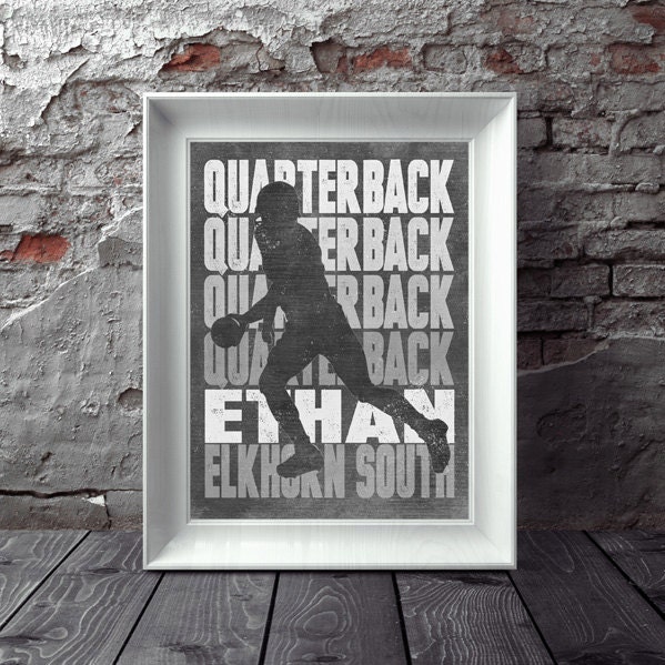 Football Position Artwork Personalized For Quarterback Wide Receiver Lineman Running Back Coach & More All Positions Available - image 1