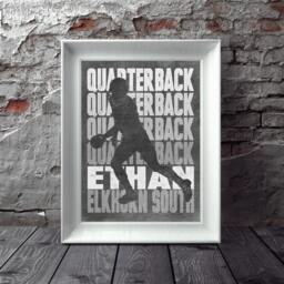 Football Position Artwork Personalized For Quarterback Wide Receiver Lineman Running Back Coach & More All Positions Available - thumbnail 1
