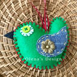 Felt Ornament Felt Bird Pink Green Easter Christmas Baby Shower Birthday Decoration Holiday Accessory D??cor Gift - thumbnail 2