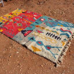 Handmade Wool Berber Rug Abstract Moroccan Boho Decor - thumbnail 4