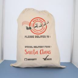 Personalised Santa Sack Father Christmas Bag Present Xmas Stocking Gift 3 X Sizes - thumbnail 2