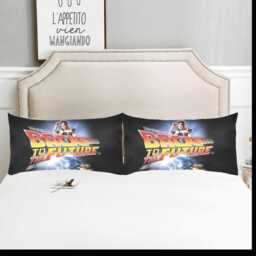 Back To The Future Pillow Case, Pillow, Bedding, Bedrrom, 80S, Cult, Films, Glam, Bacl - thumbnail 2