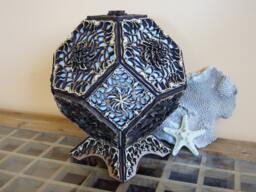 Nature Lamp. Haeckel, Coral Inspiration - Psychedelic Flower Wooden Table Lamp Laser Cutting - thumbnail 1