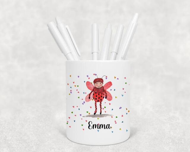Personalised Watercolour Ladybird Ladybug Pencil Pen Pot , Birthday Gift, Ideal Gift - image 1
