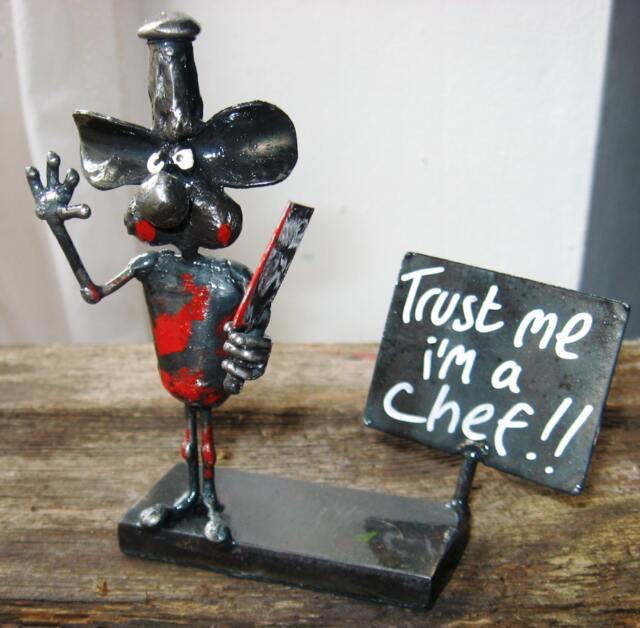 "Chef Mouse Metal Sculpture - "" Trust Me I'm A Chef" - image 1